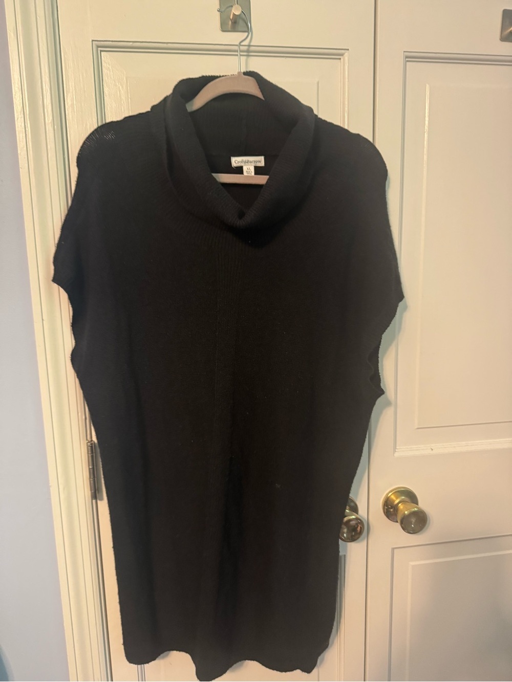 Croft & Barrow Black Cowl Neck Sweater Tunic — Size XL, Short Sleeve